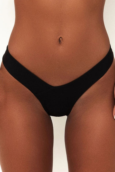 Shape Black Vinyl Thong Bikini Bottoms
